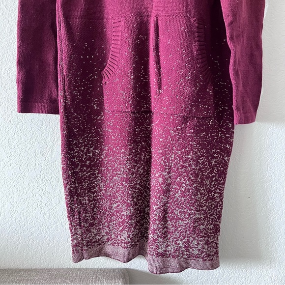 Torrid Lurex Sweater Mini Dress - Burgundy & Gold Size 1 - Picture 5 of 12